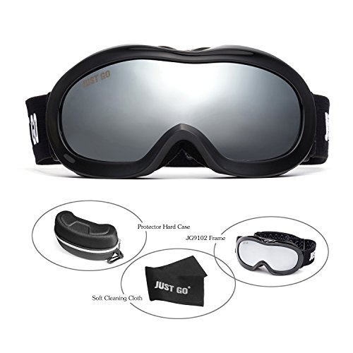 Gafas de esquí para niños que evitan ojos rojos y vaho en la nieve con funda EVA 2