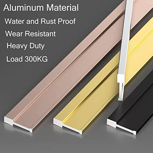 Floor Transition Strip - Aluminum Gap Trim for Tile, Wood, Vinyl Plank & Laminate - Ideal for Doorways, Kitchens, Bedrooms, Garages, Decks & Restaurants
