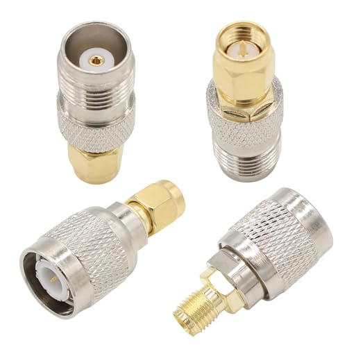 Kit Adaptadores RF Coaxial SMA a TNC, 4 unidades miniatura 1