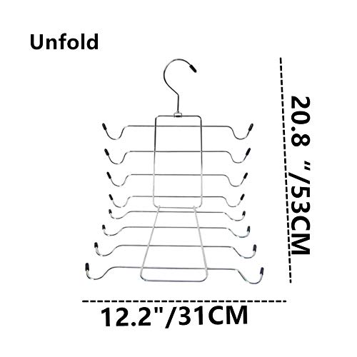 2 Stück platzsparender, langlebiger Kleiderbügel für Westen und BH-Organizer, zusammenklappbarer Metallbügel, 16-in-1 platzsparender Schrank-Organizer, Camisoles, BHS, Badeanzüge, Gürtel, Krawatten