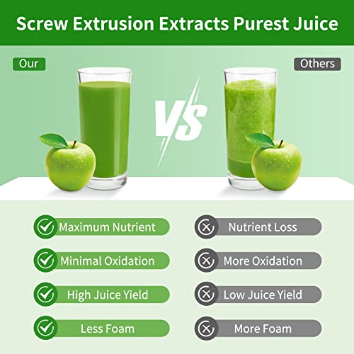 Katulan Compact Slow Juicer, Cold Press Juicer Machines With Auto-Adjustable Speed For Nutrient & Vitamin Dense Fruits And Vegetables, Easy Clean Masticating Juicer With Reverse Function #TOP2