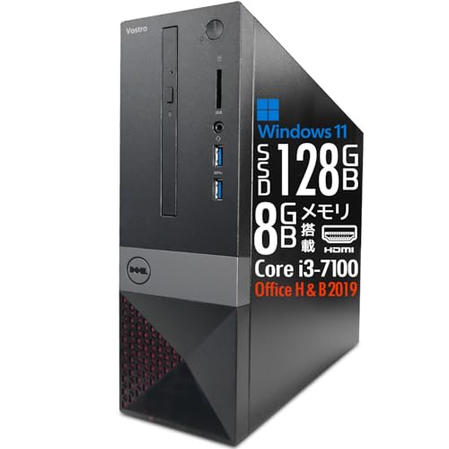 �y�����ςݕi�z�f�X�N�g�b�vPC Vostro 3268/Win11 Pro/��7���� Core i3-7100/SSD128GB/������8GB/DVD�}���`/MS Office H&B 2019/HDMI/VGA/����LAN/Bluetooth