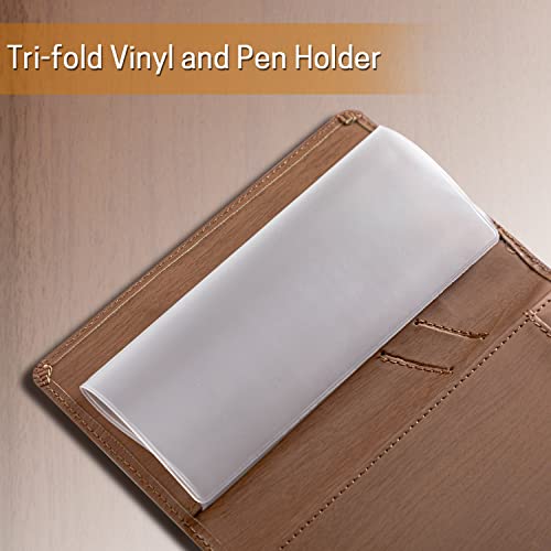 Image of Aurya Leather Checkbook Covers for Personal Checkbook, Checkbook Holder with Free Vinyl Divider, Checkbook Cover for Duplicate Checks for Men and Women