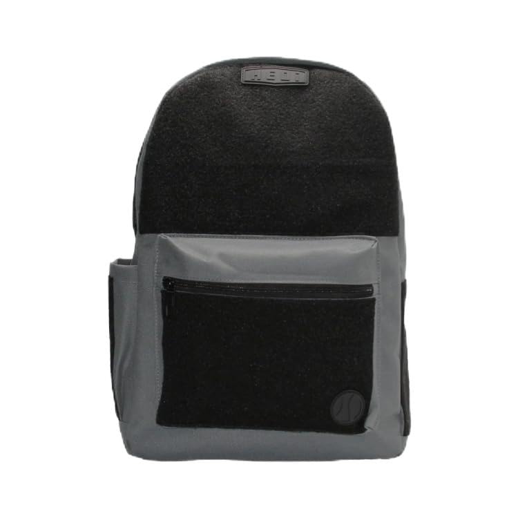 HEDiGEAR Base Backpack (Gray) – Medium 17L Backpack with Hook & Loop Panels for Patches, Multiple Storage and Media Pocket w/Headphone Port for Hiking, Work & Travel