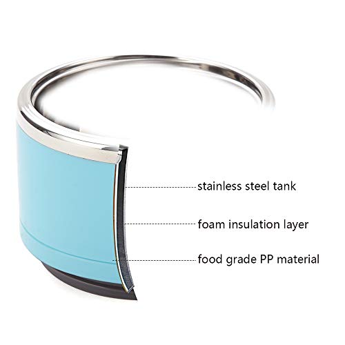 Arderlive Stackable Bento Lunch Box 57-Oz, Stainless Steel Portable Themral Lunch Box Container With Insulated Lunch Bag & Portable Utensils, Leakproof Food Container For Man,Kids(3Layer, Blue) #TOP2