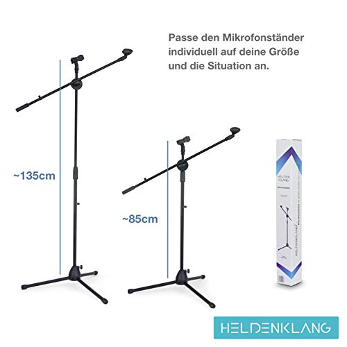 Mikrofonständer Heldenklang für zwei Mikrofone mit Schwenkarm