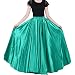 Satin Long Swing Skirt Green Belly Dance Satin Long Dress Elastic Waistband Design Great Stage Effect