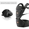Baby Carrier with Hip Seat, Baby Carrier Newborn to Toddler, 6-in-1 Ways to Carry, All Seasons, Adjustable Baby Holder Carrier for Breastfeeding(Black) #1