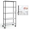 CAPHAUS NSF Commercial Grade Heavy Duty Wire Shelving w/Wheels, Leveling Feet & Liners, Storage Metal Shelf, Garage Shelving Storage, Utility Wire Rack Storage Shelves, 30 x 14 x 64 5-Tier w/Liner CAPHAUS NSF Commercial Grade Heavy Duty Wire Shelving w/Wheels, Leveling Feet & Liners, Storage Metal Shelf, Garage Shelving Storage, Utility Wire Rack Storage Shelves, 30 x 14 x 64 5-Tier w/Liner