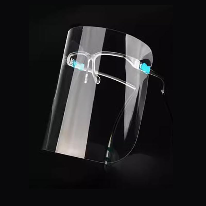 10 Pack Gesichtsschutz mit Brillengestellen–Ultraklares PET-Schutzschild,Leichtes Schutzvisier mit Komplettabdeckung für Damen Herren,Gesichtsschild Visier Wiederverwendbar für Arbeit,Geschäft,Alltag
