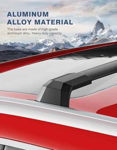 Image of Roof Rack Cross Bars 300lbs Compatible with Buick Enclave 2018-2024 (with Flush Side Rails),All-Metal Aluminum Heavy Duty Crossbar Luggage Racks Roof Rails Rooftop Canoe Accessories