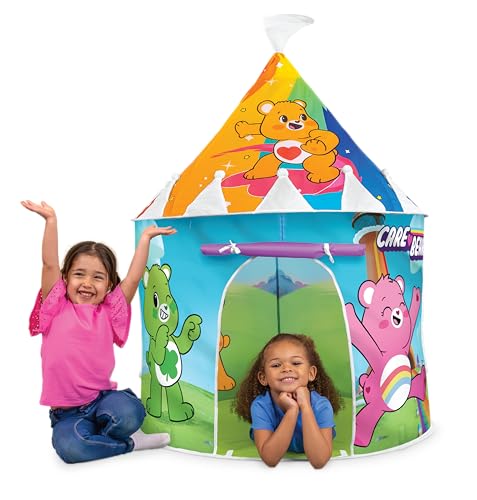 Care Bears Castle Tower Pop-Up Tent for Kids, Indoor & Outdoor Playhouse with Colorful Graphics & Roll-Up Door, Easy Setup & Foldable Design, Imaginative Play for Toddlers & Children, 2+