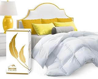 CUCUUN Real Luxury Down Comforter Queen | 100% Egyptian Cotton 1200 Thread Count