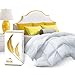 Cocoon Luxury Real Organic California King Down Comforter King Cali Size | 100% Egyptian Cotton, 1200 Thread Count 750+ Fill Power | All-Season White Siberian Goose Down-Filled Bedding Duvet Insert