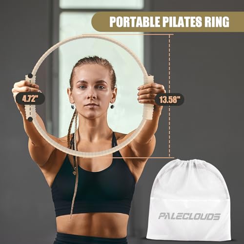 Pilates Ring Set, Pilates Essential Kit with Pilates Ring and Ball, 2.2lb *2 Ergonomic 7-Shaped Dumbbells, Portable Bag & Training Poster, at Home Workouts Pilates Sets for Women3
