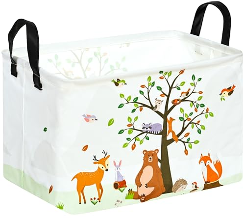 Image of Rec Animals Print Box Hamper Storage Basket Collapsible Organizer Bin Gift Shelf Baskets for Home and Kitchen Storage