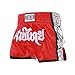 Unisex Boxing Shorts for MMA Muay Thai Training, Fitness Workout Trunks with Breathable Fabric and Elastic Waist, Printed Martial Arts Fight Shorts for Adults, Blue(Red)(M)