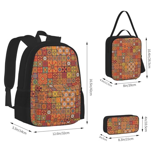 Ensemble sac à dos géométrique marocain pour le collège et les sorties - 4