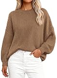 PRETTYGARDEN Fall Sweaters for Women 2025 Fashion Long Sleeve Casual Ribbed Knit Winter Clothes Pullover Jumper Tops (Camel,X-Large)