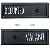 WOJOGO Vacant Occupied Privacy Sign – Privacy Door Sign for Home Office Restroom Conference Room Bathroom, Farmhouse Rustic Wood Door Indicators that Signals Vacant or Occupied Room Black
