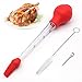 OVBOVA Bratenspritze, Truthahnbaster, Turkey Baster, 4 Stück Truthahn-Bräter-Set, Turkey Baster Pipette, FDA-Silikon, inklusive Nadeln, Grillbürste und Reinigungsbürste, Küchenwerkzeug für Grill BBQ