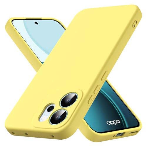 Byvuwiay Cover per OPPO Reno 14 F/FS 4G / 5G, Morbida Silicone Liquida TPU Protettivo Ultra Slim Custodia Antiurto Custodia per OPPO Reno 14 Fs 5G - Giallo