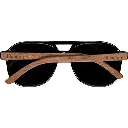 Walnut Wood Sunglasses with Black Polarized Lens for Men3