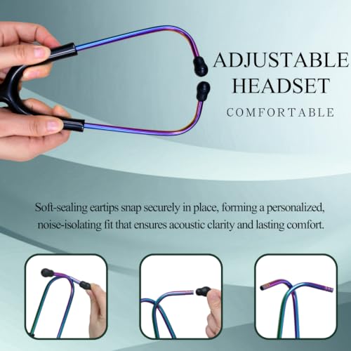 Image of Stethoscope Replacement Tube Rainbow Black Tubing fits for Littmann III