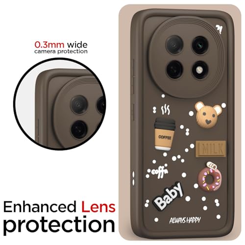 Image of Bintage Ball Bear| Donut| Milk Cake| Baby| Coffee Rubber Case Full Body & Camera Protection Back Cover Compatible for Oppo F29 Pro 5G - Brown