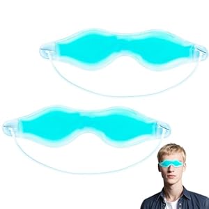 ColdCool Gel-Augenmaske, 2 Pack kühlende Eis-Schlafmasken für geschwollene Augen Gesicht für Männer & Frauen, kalte & warme Schlafkompresse für Post-Chirurgie, Schwellungen, Allergien, Sinus & Migräne