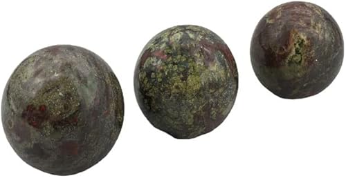Miniatura 4 de Figura de esfera de adivinación de cuarzo curativo con bola de jaspe de sangre de dragón natural, con soporte de madera, 1.96 pulgadas