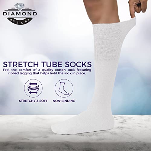 Diamond Star Tube Socks Men 6 Pairs Premium Cushion Cotton Over The Calf Athletic Knee High Socks For Men Big & Tall3