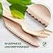 100% Compostable Cutlery Set - 300 Pieces Wooden Compostable Utensils [120 Forks, 90 Knives, 90 Spoons] - Disposable Wooden Cutlery, Eco Friendly Forks And Spoons Disposable Cutlery Set Party Utensils