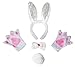 Produktbild Petitebelle Stirnband Bowtie Schwanz Handschuhe 4pc Kostüm Einheitsgröße Silberne Paillette-Häschen