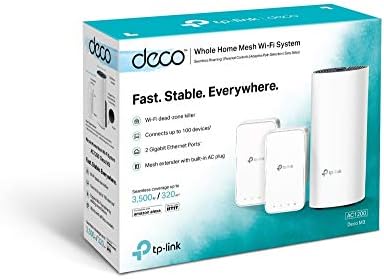 TP-Link Deco M3 Whole Home Mesh Wi-Fi System with Wall-Plug Extender, Up to 3500 sq ft Seamless Coverage, Work with Amazon Echo/Alex, Router and Wi-Fi Booster Replacement, Parent Control, Pack of 3
