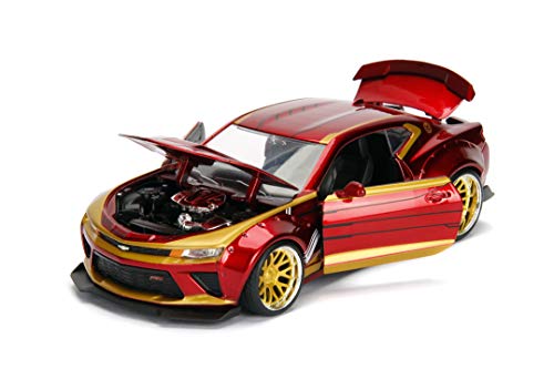 Image of Jada 99724 Hollywood Rides 2006 Chevy Camaro with Iron Man Figure, 1:24 Scale, Red