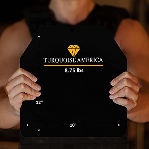 Turquoise America Weight Vest Plates 8.75 LB Pairs for 20lb Weighted Vest - Tactical Weighted Vest Plates for Strength Training, Running, Heavy Workouts, WODs
