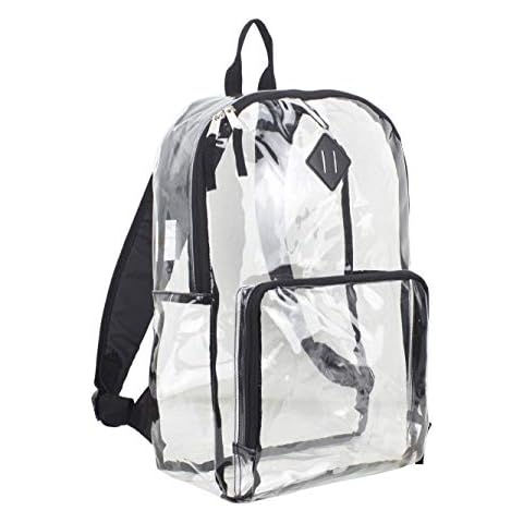 Eastsport - Backpack, PVC Plastic, 12 1/2 x 5 1/2 x 17 1/2 - Clear/Black, 193971BJBLK Cover