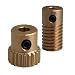 CNBTR 0.5 Modulus Light Weight Brass Worm Reducer 20T Wore Gear Wheel + 3.175mm Bore Worm Gear Shaft