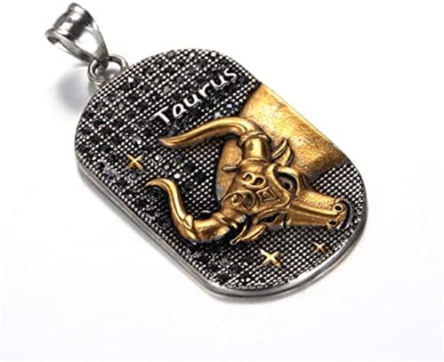 Scorpio 12 Constellations Necklace Gifts Gold Color Stainless Steel Amulet Pendant Zodiac Sign Jewelry DH1H9 (Taurus-55cm)