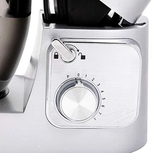 Close-up of the speed control knob and head-lift lever on the Emjoi Power Stand Mixer.