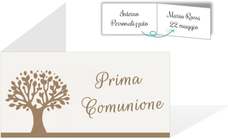 Biglietti Prima Comunione Per Bomboniere Bigliettini bomboniere Comunione Personalizzati con Stampa Inclusa