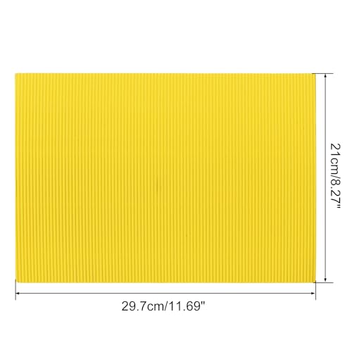 Image of uxcell 10pcs Corrugated Cardboard Paper Sheets,Bright Yellow,11.69-inch x 8.27-inch,for Craft and DIY Projects
