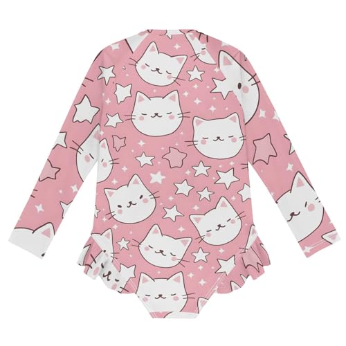 Image of Girls One Piece Swimsuits Long Sleeve Swimsuit Zipper Bathing Suits Swimwear