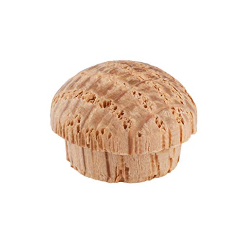 Image of Oak Screw Hole Plugs | 3 /8 inch Diameter | Pack of 50 Approx. | Turned End Grain Round Mushroom Head with Shoulders, Screw Hole Buttons, Furniture Grade | UA-105-OW