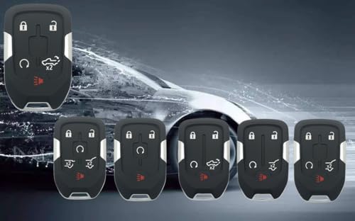 5 Button Replacement Keyless Entry Key Fob Cover fit for Chevy Silverado 2022 2021 2020 2019 and GMC Sierra 1500 2500HD 3500HD Denali XKeyless Entry Remote Control Key Fob Shell