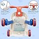 QDRAGON 3 in 1 Lauflernwagen, Baby Lauflernhilfe Mit Regulierbarer Geschwindigkeit, Baby Spiel Gehhilfe Mit Abnehmbarem Spielboard, Baby Walker Für Kinder Von 12-36 Monaten, Blau