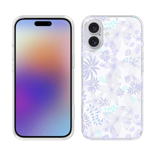 AnglersLife TPUケース iPhone用 アイフォン用 クリア スマホケース TPU 春花&夏花 パープル&ライトパープル iPhone17 Pro Max用