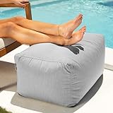 Jaxx Leon Outdoor Bean Bag Ottoman, Granite