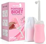 Pink Alley Portable Bidet Bottle for Women - Personal Upside Down Peri Bottle for Feminine Hygiene, Postpartum & Period Care with Angled Sprayer & Storage Bag - Perfect for Travel & New Moms (10 oz)